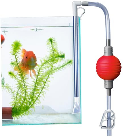 Fischtankreiniger 7.2ft Manuell ein verstellbares Airbag -Ventil Whirlpool Vakuum Aquarium Kiesreiniger Fischtankkörnsandreinigung Aquarium Vakuum mit flexibelem Schlauch und Zauberstab für Pool -