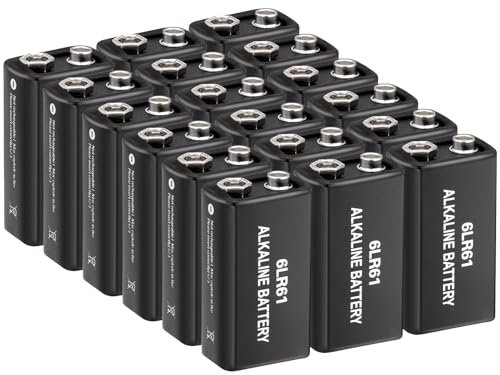 CICMOD Batterie Alcaline 9V Confezione da 18 Pile Alcaline 6LR61 Batteria Alcaline Blocco per Dispositivi Quotidiani