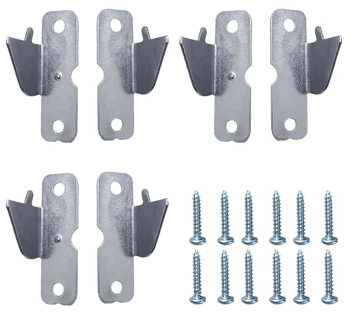 Kowibcl Curtain Rod Hooks Curtain Rod Bracket, 6 Pcs Curtain Rod Holders with Screws, Wall Mounted Single Curtain Rod Hangers Hooks for Home Office