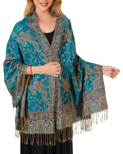 Lamca Pashmina Schal Damen, Elegant Weich Schultertuch Schal für Damen, Leicht Frauen Halstuch Stola mit Paisleymuster - Tuch Lang Damen