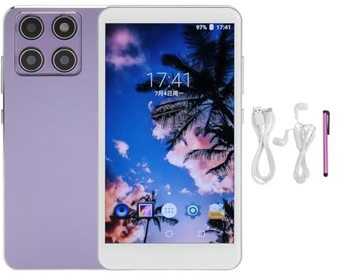 Lettore MP4 da 5 Pollici con Stilo per Android, Touchscreen IPS HD 1920x1080 con Riduzione del Rumore Bluetooth 5.0 Lettore MP4 Portatile Ricaricabile Tramite USB WiFi. (PURPLE)