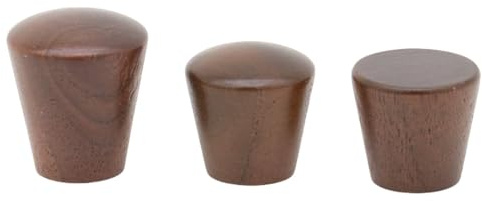 CSHWXY Holzschränke, 6 Stück, Kleiderschrankknöpfe, konische Griffe, Tür- und Schubladengriffe, Einlochmontage, runde Küchengriffe, Möbelknöpfe, Beschläge, Walnuss, Holz, 22 x 22 mm