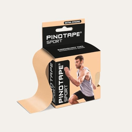 Pinotape Kinesiologie Tape 5 m x 5 cm Wasserfest Extra Stark Light Peach