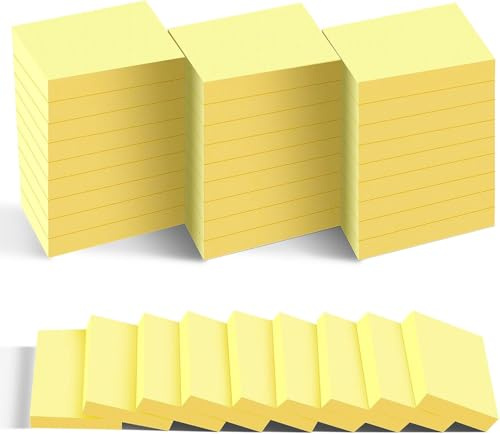 36 Blöcken Gelbe Haftnotizen 51 x 38 mm, Post Sticky Notes | für Büro Zuhause Schule Sitzung, für Schule, Zuhause, Büro, 70 Blätter/Blöcken