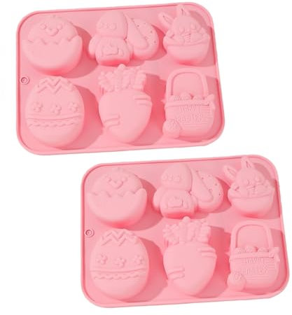 Bafnsiji Molde de Huevo de Pascua, Molde de Chocolate de Silicona de Pascua, Molde de Chocolate de Torta de Pascua para fundición, Moldes de Silicona de Huevo de Pascua y Conejo, 2 PCS