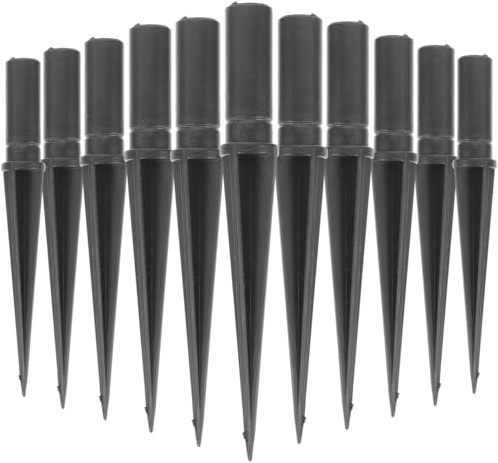 20Pcs Black Plastic Ground Spikes for Solar Garden Lights Replacement Stakes Compatible with 0.8cm Diameter Lamp Poles, Easy Installation for Outdoor Led Lighting