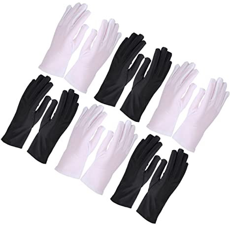 minkissy 6pairs Industrial Work Gloves for Men Heavy Duty Protective Spandex Black