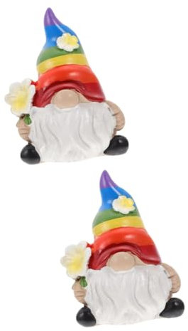 ULTECHNOVO 2piezas Figurita De Duende De Jardín De Adorno para Decoración De Patio y Jardín Escultura De Duende para Interior y Exterior