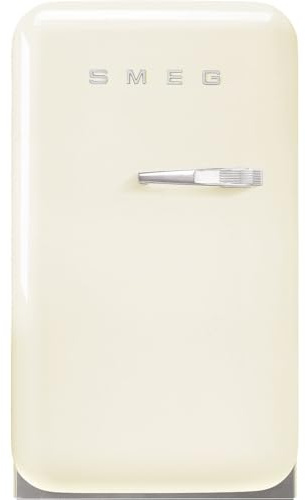 Smeg, FAB5LCR6 Réfrigérateur Minibar Vintage une Porte, 34L, Charnières à Gauche, Froid Statique, 2 Clayettes Réglables, Porte-Bouteilles et Éclairage LED, H 72,5cm, Crème