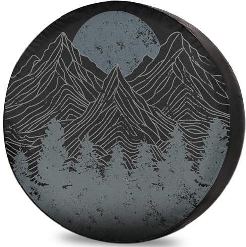 ‌ITINSPACE Montagne delle Pinete Copriruota di Scorta Fuoristrada per Camper, Avventure e SUV - Antipolvere, Impermeabile, Protezione UV - Copricerchi 12 Pollici(55-60)