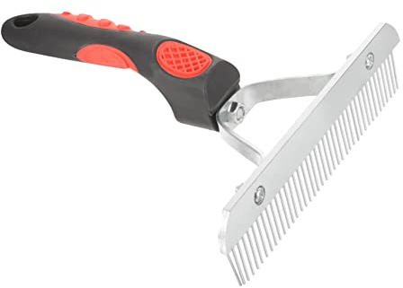 Hemobllo Pferdepflegeset Ergonomische Rutschfeste Entfilzungsbürste Mit Metallzähnen Zum Entfernen Von Schmutz Losen Haaren Blutzirkulation Für Gesundes Pferdefell