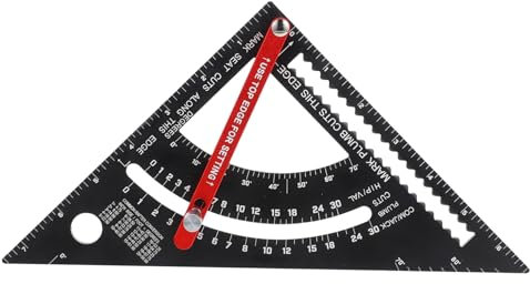Righello Triangolare Regolabile per Falegnameria 7 Pollici Nero