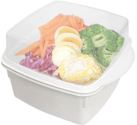 Tazón de cocina para microondas - vaporizador de pescado, fabricante de arroz de microondas de 150 g | Recipiente circular de comida de microondas PP, olla de microondas vegetal, platos de