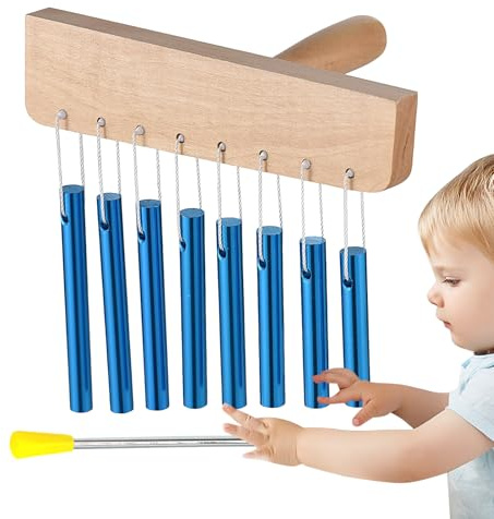 Percussion Chimes - 8-Ton Holz Meditation Glocke - Musikinstrument Mit Massivem Aluminiumrohr Und Schlägel Für Tempel Schule Unterricht Konzentrationsübung Zuhause