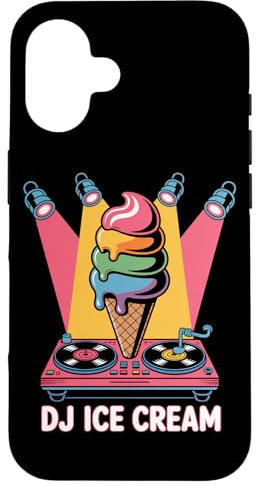 DJ Ice Cream Tocadiscos Helado Cono Carcasa para iPhone 16