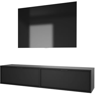 Meuble TV Mural 140 cm Noir Aura – Minimaliste et Moderne