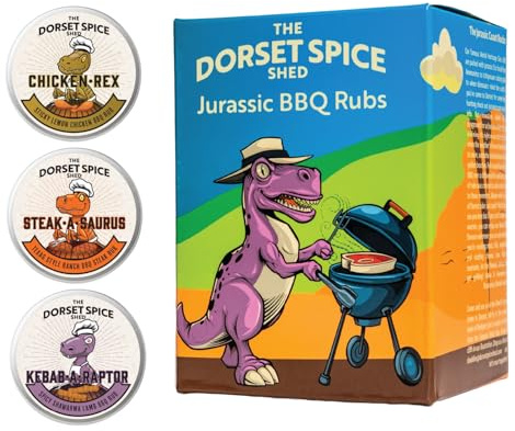 Dorset Spice Shed BBQ Rub Gift Set – Handcrafted in Dorset, Perfect for Chicken Wings, Steak, Lamb, and Kebab - Full-Sized 90g Tins - Ideal Outdoor Cooking Gift - Gluten Free