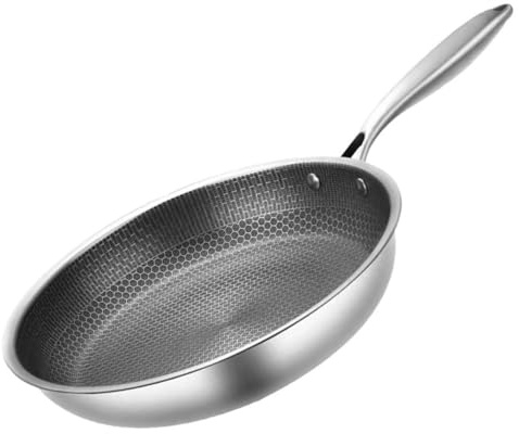 DOITOOL Padella Antiaderente in Acciaio Inossidabile con Struttura a Nido d’Oro Padella per Uova e Bistecche Adatta Cucine Induzione Distribuzione Calore Uniforme e Pulizia Facile
