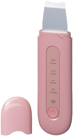 Scrubber facciale a ultrasuoni, spatola per il viso, 500 mAh, spatola per il viso in acciaio, detergente per il viso e rimozione dei, per donne e ragazze, spa, cura quotidiana