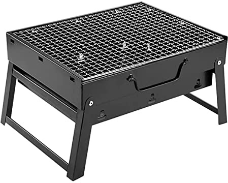 Barbacoa de carbón portátil – Equipo de cocina plegable de acero inoxidable para camping, senderismo, picnic, jardín, fiesta, cocina y parrilla al aire libre
