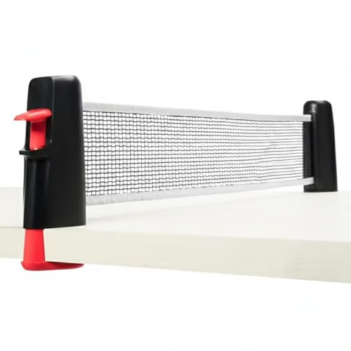 Ausziehbares Tischtennisnetz mit Hülle - verstellbar bis 1,7 Meter, Universal-Clips 0,5 bis 5,5 cm