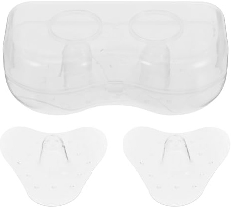 WATIIFUFU Silikon Stillhütchen Weich Transparent 1 Paar mit Aufbewahrungsbox für Neugeborene Flache und Invertierte Brustwarzen Stillbedarf und Milchflussförderung