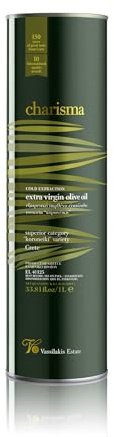 Charisma Extra Natives Olivenöl aus Kreta – 1L Dose | Kaltgepresst, Säuregehalt ≤ 0,4 % – Griechisches Premium-Olivenöl