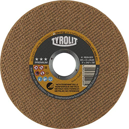 TYROLIT Trennscheibe gerade Premium*** superdünn 125 x 1,0 x 22,23 mm Alu Form41 Inhalt: 25 Stück