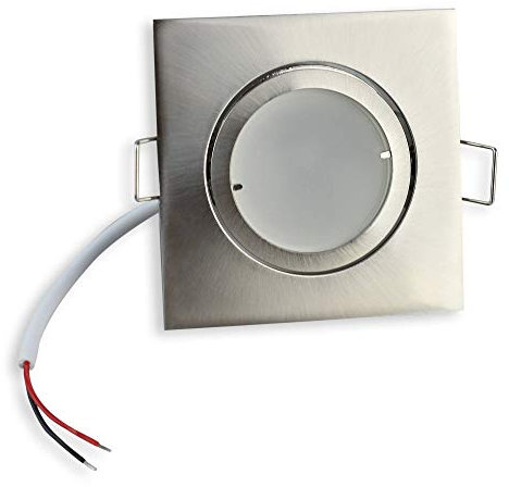 6x LED Einbaustrahler Set eckig - silber 7,5 Watt dimmbar kaltweiß 230V - GU10 Einbauleuchte schwenkbar Ø 70mm Lochmaß - Einbau-Spot Decken-Strahler Deckeneinbaustrahler Deckenspot