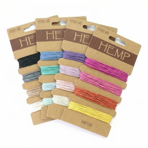 QWORK® 16 Farben Flachs Schnur für Handgefertigte Armbänder Schlüsselanhänger (1 mm, 80 Yards Insgesamt)