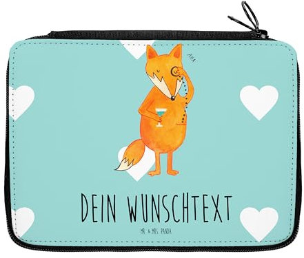 Mr. & Mrs. Panda Personalisierte Federmappe Fuchs Lord - Geschenke, Spruch Lustig, Cocktail, mit Namen, Schick, Stiftetasche, Mond, Stiftemappe, PersonalisierteS Federmäppchen, Neugierig