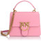 Pinko Love One Top Handle Mini Light Vitello Seta, Borsa Donna, P31Q_Rosa Marino-Antique Gold, Taglia Unica