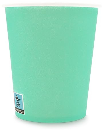 WELLSACUP 1000 Stück Pappbecher 180 ml, Grün Mint, geeignet für Heiß- und Kaltgetränke, Coffee to Go, Business, Veranstaltungen, Party