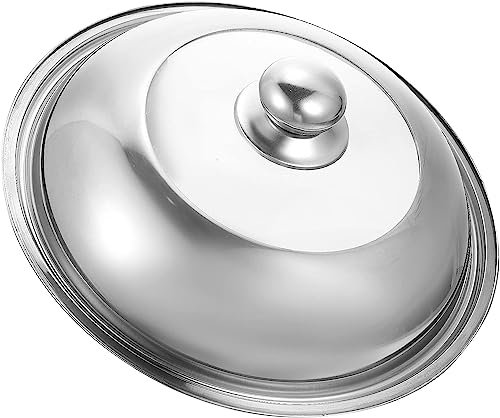 BAZAC Edelstahl-Topfdeckel, Edelstahlblech, Wok-Werkzeuge, Grillwerkzeuge, Dampfgarer-Abdeckung, Kochtopfzubehör, Kuchenkuppel-Abdeckung, Edelstahl-Kochgeschirr-Deckel, Edelstahl-Topfabdeckung, 26 cm