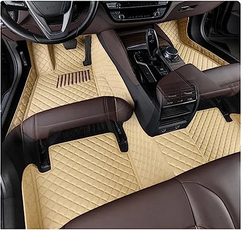 Fußmatten Auto Teppich Zubehör Für Jac S2 2015 2016 2017 Automobil Leder Fuß Pad Teppiche Custom Auto Boden Matte Universal Auto Fußmatten (Farbe : Beige)