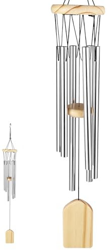 Frevoitna 6 Tubi in Alluminio Campane a Vento, Scacciapensieri da Appendere, Campanelli a Vento da Giardino, Campanello del Vento, Campanelle del Vento, Carillon Vento, Scacciaspiriti da Esterno