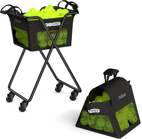 GoSports Ball Caddy with Wheels - Portable Cart Holds 140 Pickleballs or 175 Tennis Balls