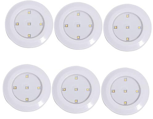 OSALADI 6 Stück Dimmbares Kabelloses Led Pat Licht Schrank Nachtlicht Abs Material Warmweißes Touch Wandlicht Für Schlafzimmer Küche Babyzimmer Mit Fernbedienung Und Timing Funktion
