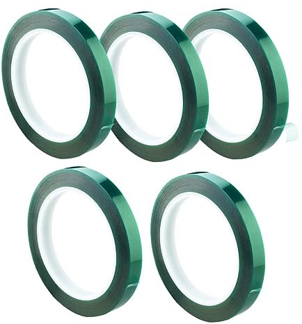 GLEAVI 5pezzi Nastro Adesivo Verde Per Auto Da Resistente Temperature Nastro Per Isolamento e Protezione Circuito Stampa Alta Resistenza Ad Acidi e Corrosione