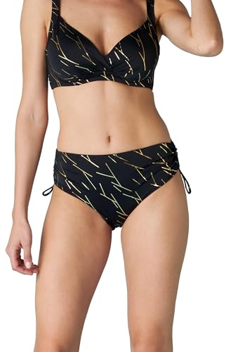 Lovable Bikini Slip a Vita Alta Refined Shaping Micro Donna, Nero e Oro, M