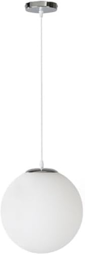 Lámpara Colgante Moderna de Mediados de Siglo, Globo Blanco, 1 luz, iluminación Colgante de Isla de Cocina, lámpara Colgante de Bola de Vidrio Blanco lechoso, Alambre Colgante de 60 Pulgadas