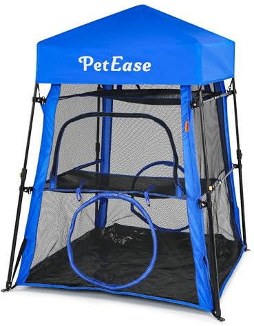 PETEASE Katzenturm-Zelt, für den Außenbereich, Terrasse, Katzengehege mit atmungsaktivem Netz, Indoor-Laufstall, tragbares Übungszelt