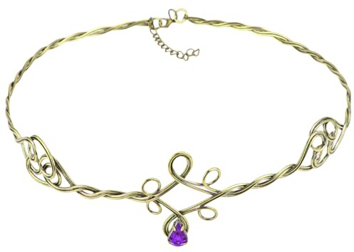 ZJIVQO Forehead Headbands Iron Circlet for Women Woven Forehead Band Crystals Tiaras Hair Band Gold Hair Hoop with Jewels Crystal Rhinestone Wedding Head Band Princess Crown Headband Tiara,Purple
