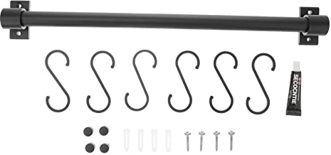 Ciieeo Perchero para Organizar Accesorios Pared para Diseño Moderno de Aluminio Negro Fuerte Capacidad de Carga Utensilios de Cocina