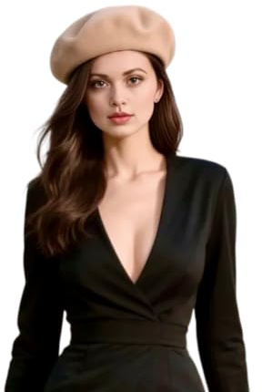 Damen Barrett Mütze Paris Style Baskenmütze Wolle für eleganten Stil Uni Farbe französisch Künstler