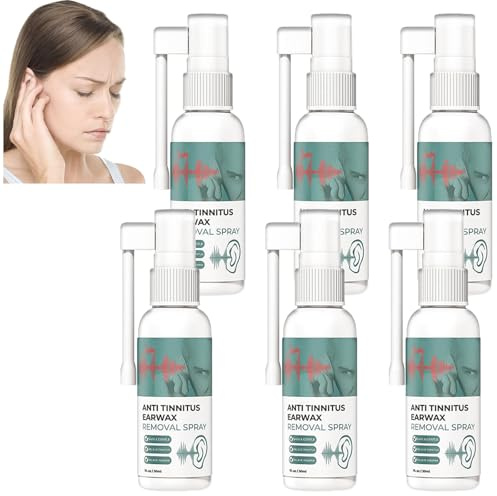 Hearing Restoration Spray, Earwax Cleaning Spray, Tinnitus-Linderungsspray, natürliches, wirksames Tinnitus-Pflegespray, Anti-Tinnitus-Ohrenschmalz-Entfernungsspray, Tinnitus-Spray fürs Ohr (6pcs)