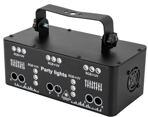 Discolicht Partylicht 21 Augen Laser Bühne Licht mit Fernbedienung LED RGB DMX Disco Licht für Party DJ Beleuchtung Stroboskop Effekt für Bar Geburtstag Schwarz