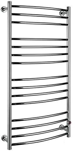 Scaldasalviette riscaldato per bagno barre curve portasciugamani elettrico riscaldato – radiatore a parete con spina di alimentazione in acciaio inox lucido portasciugamani