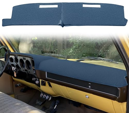 Yiz Dash Cover Mat Custom Fit for 1981-1991 Chevrolet Chevy C/K/R/V Series Suburban Blazer,GMC C/K/R/V Series Jimmy,Dashboard Cover Pad Cap Carpet Protector (81-91 Navy Blue) J22