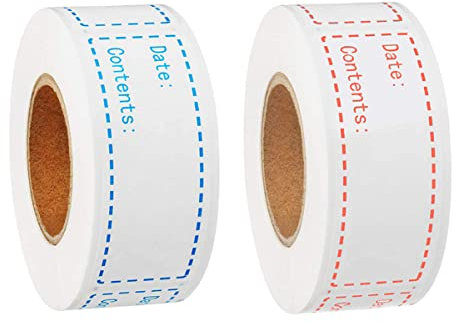 COOPHYA 2rollos Etiquetas Adhesivas Extraíbles Para Congelador y Cocina Etiquetas Para Especias Fácil De Pegar y